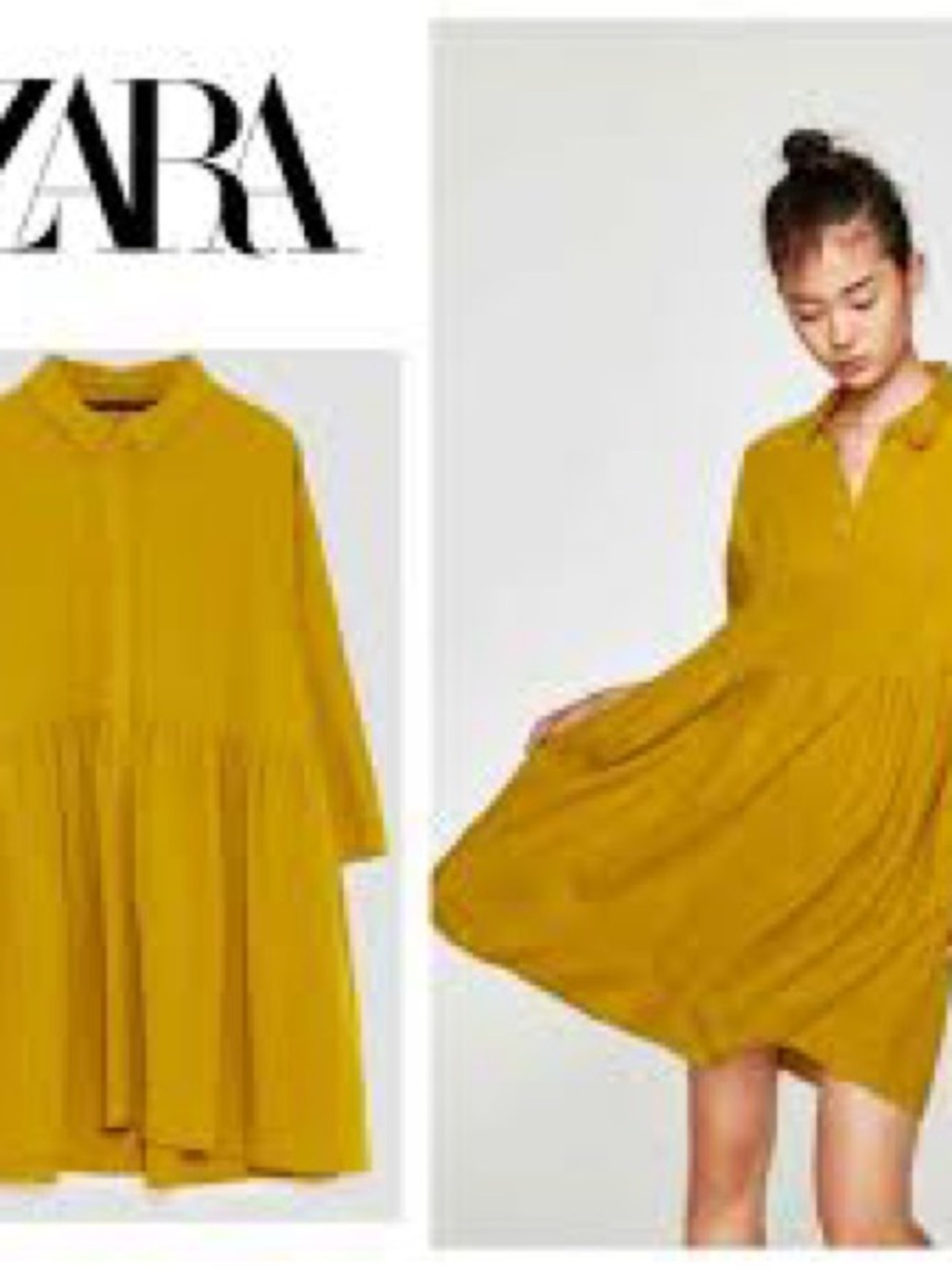 Zara Trafaluc Oversized Flowy Babydoll Shirt Dress Size Medium